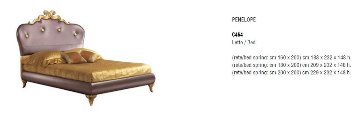Cama de lujo Bizzotto cama doble Dormitorios italianos Muebles de hotel