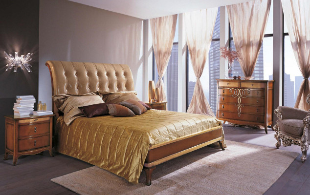 Dormitorio marrón moderno cama doble muebles cama somier de cama de madera doble