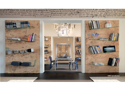Diseño de estantería de pared divisoria para sala de estar, armarios de acero inoxidable y estantes de libros nuevos.
