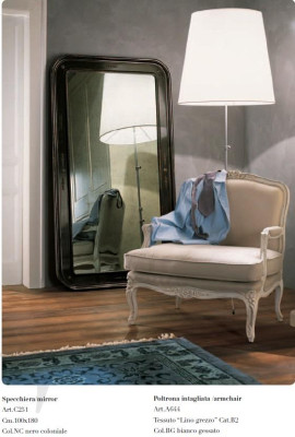 Silla de sala, sillón de 1 plaza, madera, lujo, clase, diseño, espejo de 2 piezas, nuevo.
