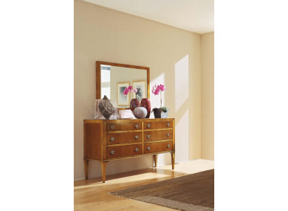 Conjunto de lujo de 2 piezas. Grupo de espejo para cómoda de madera clásica de consola.