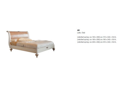 Diseño de cama de lujo doble de madera para habitación de hotel matrimonial Italia.