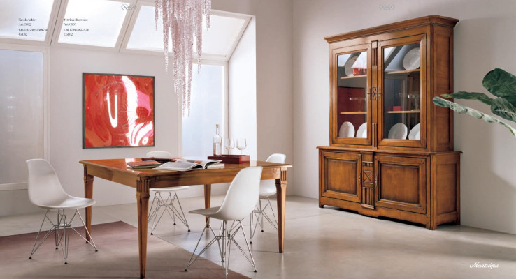 Mesas de diseño clásico italiano estilo barroco antiguo Mesa de comedor Mesa de madera maciza
