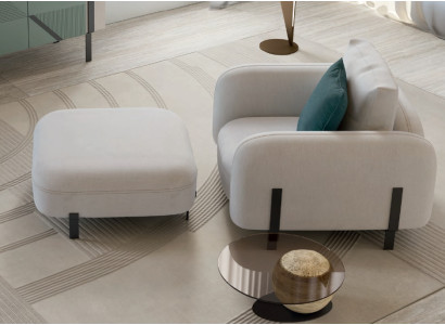 Sillón de diseño de lujo Sillón de diseño Textil Sala de estar Muebles italianos Salón