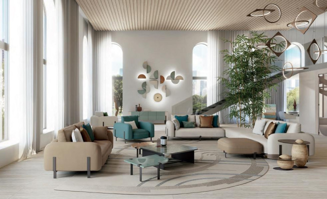 Sillón de diseño de lujo Sillón de diseño Textil Sala de estar Muebles italianos Salón