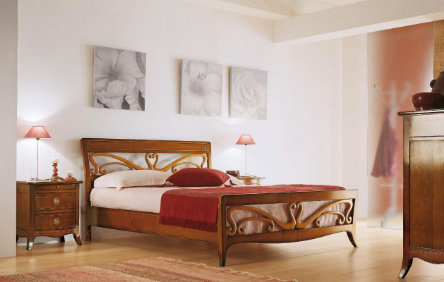 Estructura de cama Marco de cama Blanco Diseño Clásico Cama doble Cama de lujo Camas de madera