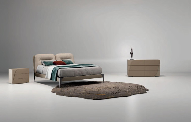 Cama muebles cama doble madera natural dormitorio muebles diseño camas Italia lujo