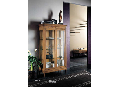 Vitrinas Sala de estar Marrón Armarios Aparador claro Vitrina Mueble Clásico
