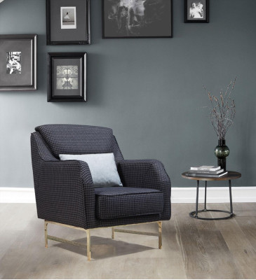 Sofás en blanco y negro de 3+3 plazas, sillón elegante de una plaza