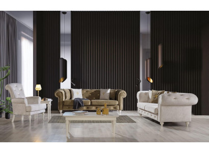 Elegante conjunto de sofás para la sala de estar, de tres plazas, de dos plazas, sillón de lujo y sofá.