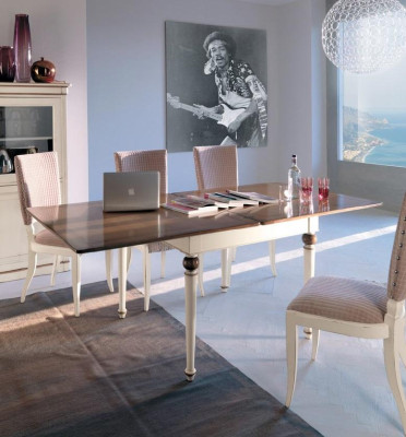 Mesa de comedor de lujo, mesa de madera maciza, muebles de Italia, mesas de comedor, decoración.