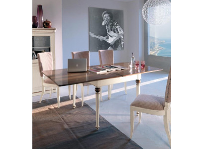 Mesa de comedor de lujo, mesa de madera maciza, muebles de Italia, mesas de comedor, decoración.