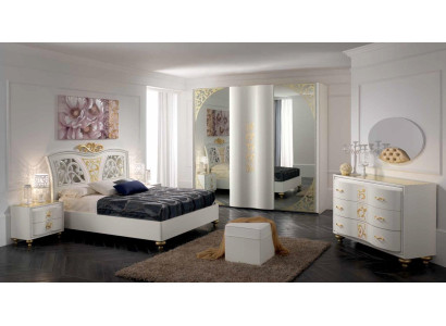 Cama de lujo moderna Cama de madera dorada Doble marco de cama de diseño nuevo