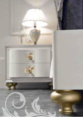 Cama de lujo moderna Cama de madera dorada Doble marco de cama de diseño nuevo
