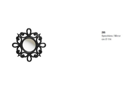 Espejo redondo Diseño clásico Espejo de pared Espejo de pared redondo Negro Italia