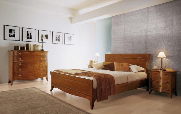Cama doble Lujo Cama Camas de madera Estructura de cama Marco de cama Marrón Diseño Clásico