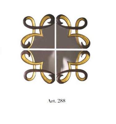 Espejo de marco de madera real de diseñador clásico XXL, espejo de pared de 115x115