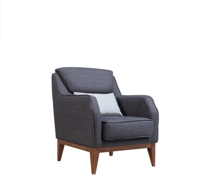 Silla de cojín individual gris con apoyabrazos - Silla de diseño