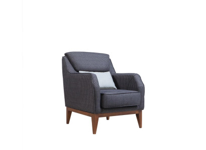 Silla de cojín individual gris con apoyabrazos - Silla de diseño