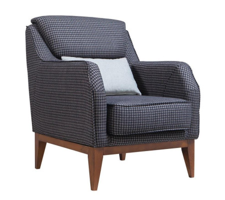 Silla de cojín individual gris con apoyabrazos - Silla de diseño