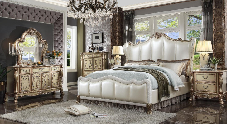 Juego de dormitorio real Cama + 2 mesitas de noche Camas de cuero dobles para hoteles nuevos