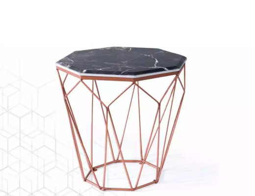 Mesita auxiliar Salón Muebles de lujo Material negro Metal Diseño