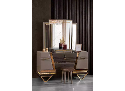 Tocador mesa de maquillaje chica consola consola gris lujo madera 