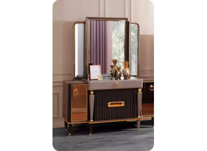 Mesa consola tocador espejo oro lujo maquillaje dormitorio nuevo