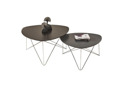 Grupo de mesa de centro mesa auxiliar mesa de café gris 2 piezas conjunto de mesa de madera