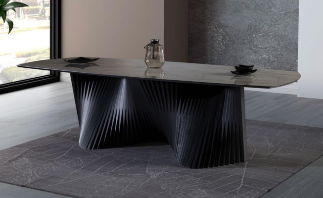 Mesa de comedor Mesa de cocina Comedor Madera Negro Mesa de lujo