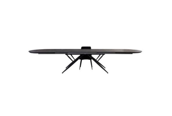 Mesa de comedor ovalada mesa de comedor mesa de cocina extensible de madera gris grande.