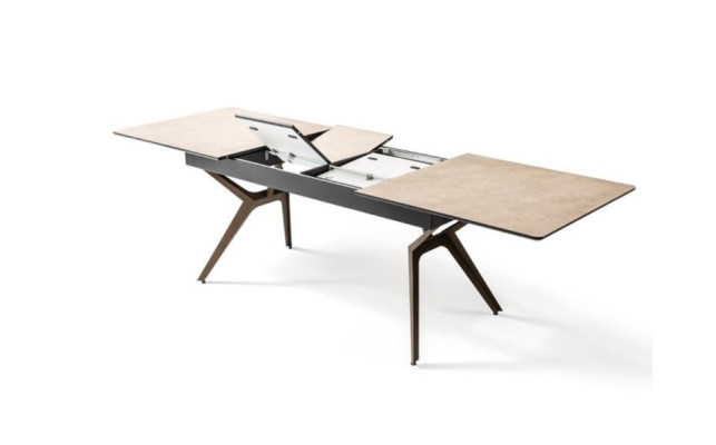 Mesa de comedor Mesa de cocina Extensible Diseño moderno Madera Gris Mesa