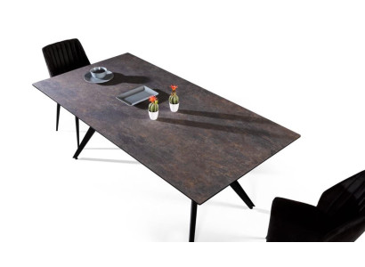 Mesa extensible para comedor, mesa de comedor, mesa de cocina, madera negra, mesa