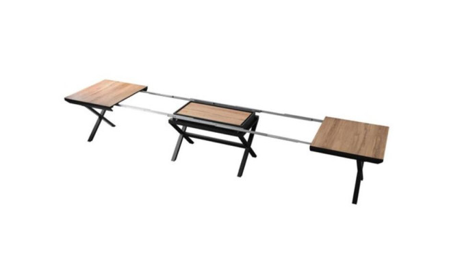 Gran mesa de conferencia Mesa de comedor extensible de madera marrón XXL