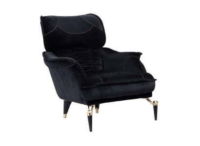 Sillón perfecto suave para sala de estar, color negro, nuevo, muebles de lujo de textil.