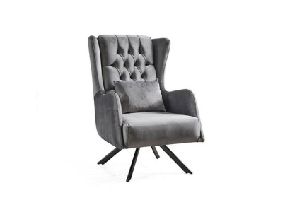 Silla Acolchada Asiento Diseñador Textil Sofá de 1 Plaza Tapizado Estilo