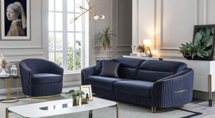 Sofá conjunto de 3+1 plazas, muebles modernos, diseño de conjunto de sofás nuevos de 2 piezas de tela.