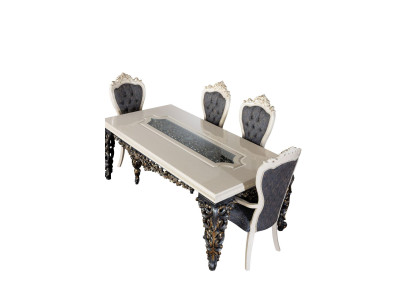 Juego de sillas de comedor sillón, 2 sillas con reposabrazos + 2 sillas de lujo, sillones nuevos.