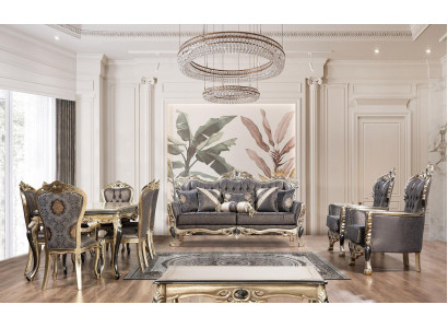 Sofá de 3 plazas + 1 plaza + 1 plaza Set de sofás de diseño Sofás tapizados Sofás relax Clásico Sofá