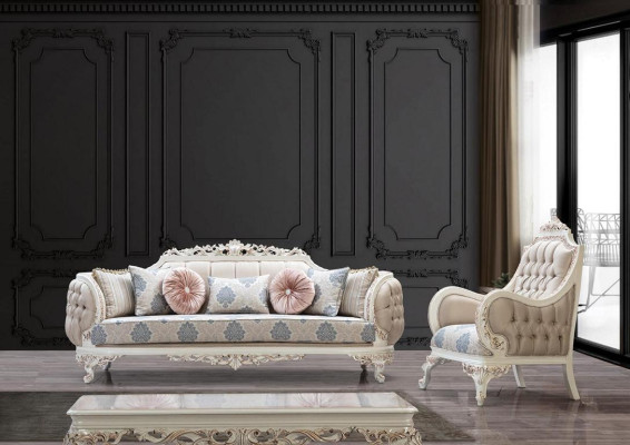 Conjunto de sofá clásico de lujo con sillones para sala de estar, juego de 3+1 asientos Chesterfield.