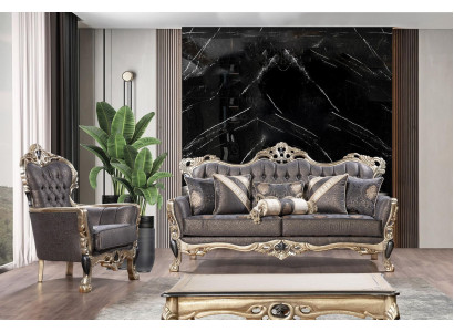 Conjunto de sofás 3+1 plazas Sofás de diseño Sofás tapizados Sofás de piel Relax Clásico Sofá nuevo