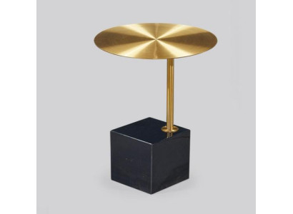 Mesa auxiliar de diseño negro y dorado de lujo para sala de estar, mesas de metal.