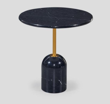 Mesa auxiliar negra Sala de estar Mesas Diseño redondo moderno Mesa consola
