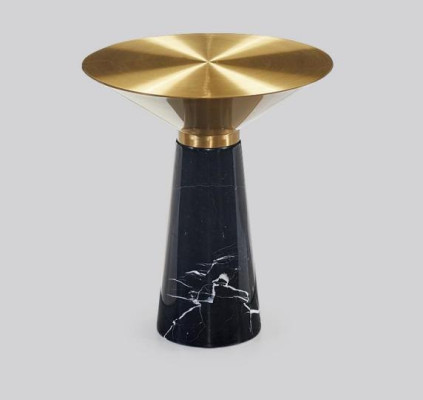 Mesa auxiliar de diseñador negro de lujo de acero inoxidable para la sala de estar