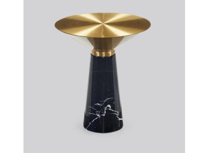 Mesa auxiliar de diseñador negro de lujo de acero inoxidable para la sala de estar