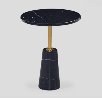 Mesa auxiliar redonda negra Diseñador Mesa de café Acero inoxidable Muebles Estilo