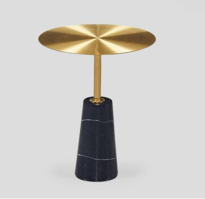 Mesa auxiliar de diseñador en oro, mesa de café de lujo, mesa de centro de sala de estar.