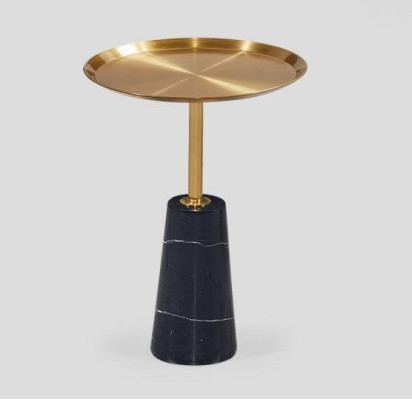 Mesa auxiliar de mármol negro de diseñador muebles de lujo de sala de estar.
