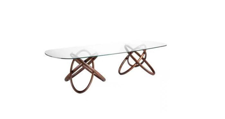 Diseñador Mesa de comedor moderna de lujo Ovalada Mesa de vidrio Muebles de vidrio Nuevo