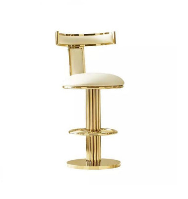 Silla de comedor blanca de diseñador con estructura de acero inoxidable, silla individual de metal.